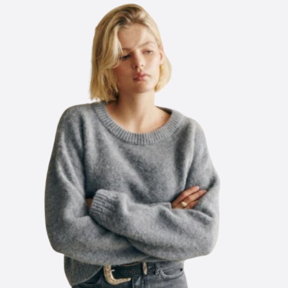 Very EUC Sézane Amiel Jumper Grey - Picture 1 of 9